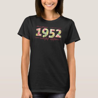 Vintagen 1952 Tropische Blume Frauen Geburtstag T-Shirt