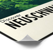 Vintagen 1960er Neuschwanstein Burgreise Poster (Ecke)