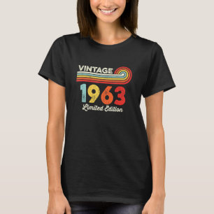 Vintagen 1963 Geburtstagsfrauen Frauen Geboren 196 T-Shirt