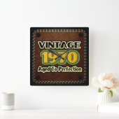 Vintagen 1970 - Perfektion Quadratische Wanduhr (Zuhause)
