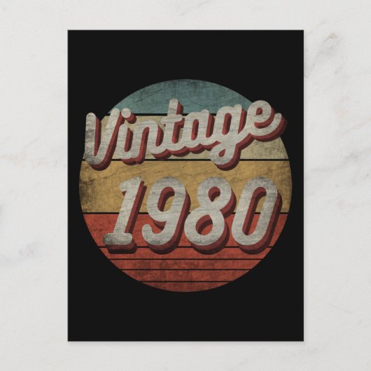 VINTAGEN 1980 MÄNNERFRAUEN GEBURTSTAG POSTKARTE (Vorderseite)