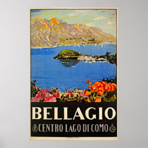 Vintagen 20er Jahre Bellagio Italienische Reiseanz Poster