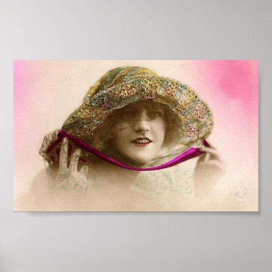 Vintagen 20er Jahre Flapper Hats Kunstdrucke Poster (Vorne)
