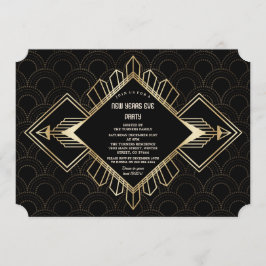 Vintagen 20er Jahre Gold Black Great Gatsby Silves Einladung