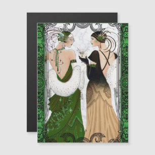 Vintagen 20er Jahre Weihnachten Martini Flapper La Magnetkarte