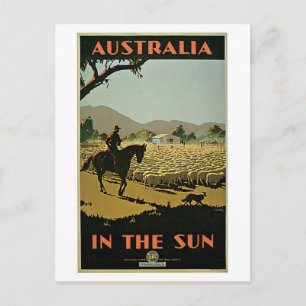 Vintagen 30er Jahre Australien Reiseanzeige Postkarte