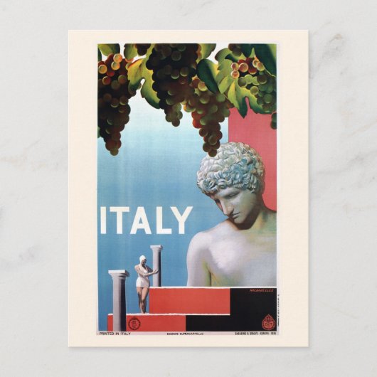 Vintagen 30er Jahre Italien Reisen Postkarte (Vorderseite)