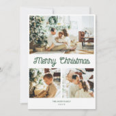 Vintagen 3 Fotos Weihnachtsgrußkarte Feiertagskarte (Vorderseite)