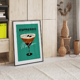 Vintagen 40er Jahre Espresso Martini Cocktail Art: Poster