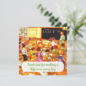 Vintagen 40er Jahre Klassenzimmer Danke Lehrerkart (Stehend Vorderseite)