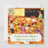 Vintagen 40er Jahre Klassenzimmer Danke Lehrerkart (Vorderseite)