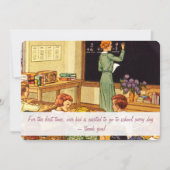 Vintagen 40er Jahre Klassenzimmer Danke Lehrerkart Einladung (Vorderseite)