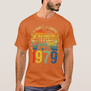 Vintagen 43 Jahre alt April 1979 Dekorationen 43. T-Shirt