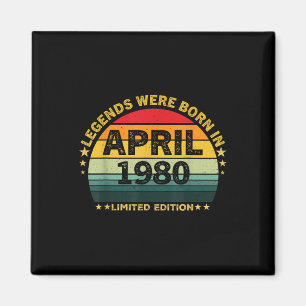 Vintagen 45. Geburtstagslegenden wurden am 1. Apri Magnet