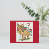 Vintagen 7 Jahre alt glücklich Geburtstag Burro Postkarte (Stehend Vorderseite)
