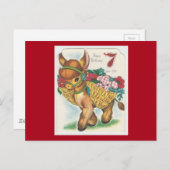 Vintagen 7 Jahre alt glücklich Geburtstag Burro Postkarte (Vorne/Hinten)