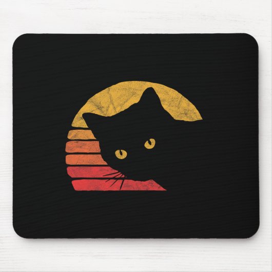 Vintagen 80 Stilkat Retro gestörtes Design Mousepad (Vorne)