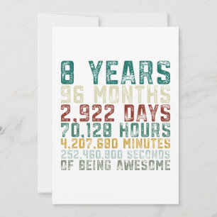 Vintagen 8 Jahre alt 8. Geburtstagsjunge Mädchen Feiertagskarte