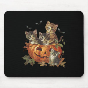 Vintagen 90er Cat Halloween Pumpkin Cat Lover Spoo Mousepad