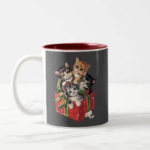 Vintagen 90er Cat Lover Weihnachten Retro Katzen W Zweifarbige Tasse