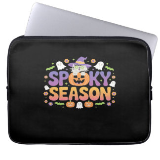 Vintagen 90er Cat Pumpkin Halloween Retro Floral S Laptopschutzhülle