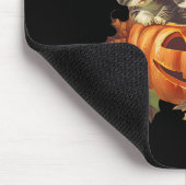 Vintagen 90er Cat Retro Pumpkin Kätzchen Halloween Mousepad (Ecke)