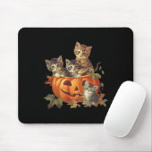 Vintagen 90er Cat Retro Pumpkin Kätzchen Halloween Mousepad (Mit Mouse)