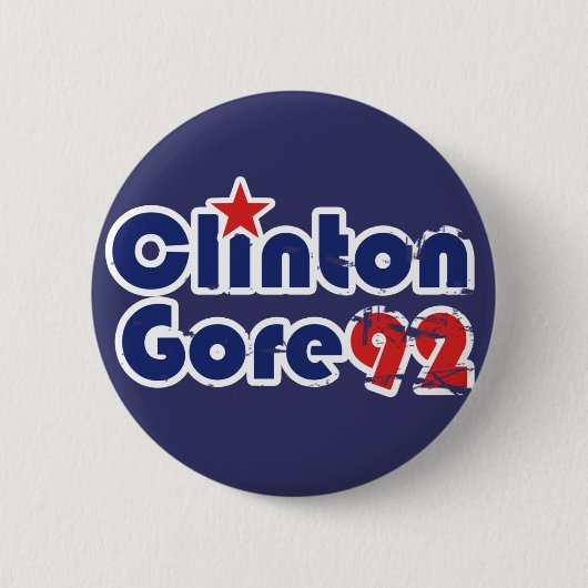 Vintagen 90er Clinton Gore 1992 Button (Vorderseite)