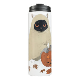 Vintagen 90er Jahre Black Cat Pumpkin Halloween Sp Thermosbecher