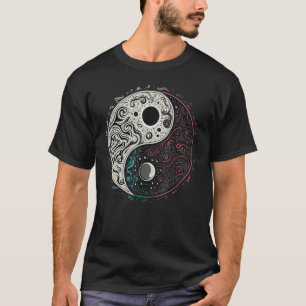 Vintagen 90er Minimalistisch Retro Hand Drawn Yin  T-Shirt