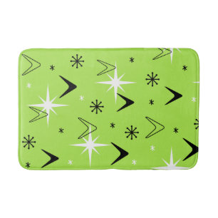 Vintagen Boomerangs und Stars Chartreuse der 50er Badematte