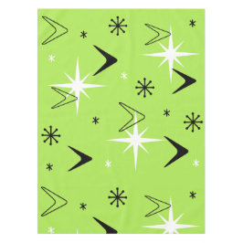 Vintagen Boomerangs und Stars Chartreuse der 50er  Tischdecke