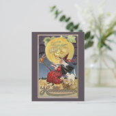 Vintagen Charme des Hexenhundes Halloween Postkarte (Stehend Vorderseite)