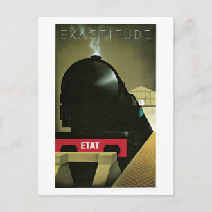 Vintagen der 20er Jahre: Französischer Art-Déco-Zu Postkarte