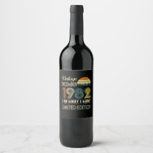 Vintagen Dezember 1982 Was ich Woll Limited Editio Weinetikett