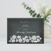 Vintagen die Tafel-weißen Blumen danken Ihnen Dankeskarte (Stehend Vorderseite)
