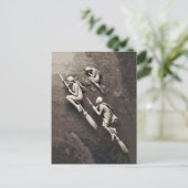 Vintagen drei Halloween-Hexen fliegende Brüder Postkarte (Stehend Vorderseite)