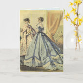Vintagen Frauen in den 1860ern Karte (Gelbe Blume)