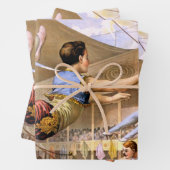 Vintagen fünf männliche Trapezzirkus-Performance-W Geschenkpapier Set (Beispiel)