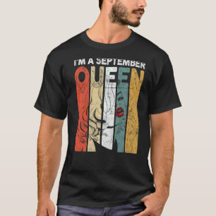 Vintagen Geburtstag bin ich ein September Queen Wo T-Shirt