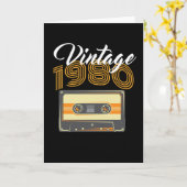 Vintagen Geburtstag der 1980-Musikkassette Karte (Gelbe Blume)