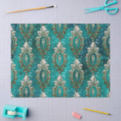 Vintagen Gerahmten Seepferd auf der hellgrünen Dec Seidenpapier (Basteln)