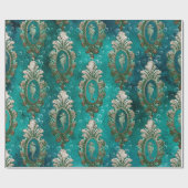 Vintagen Gerahmten Seepferd auf hellgrün Geschenkpapier (Flach)