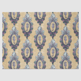 Vintagen Gerahmten Seepferd zum Thema Tan Seidenpapier