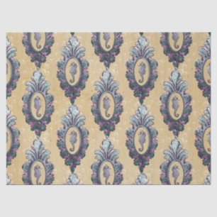 Vintagen Gerahmten Seepferd zum Thema Tan Seidenpapier