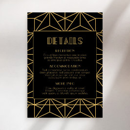 Vintagen Hochzeitsgast-Informationen aus den 20er  Begleitkarte