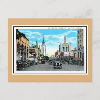 Vintagen Hollywood Blvd der 1920er Jahre. Hollywoo Postkarte