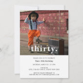 Vintagen Karierten 30. Geburtstag Foto Einladung (Vorderseite)