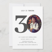 Vintagen Karierten 30. Geburtstag Foto Einladung (Vorderseite)