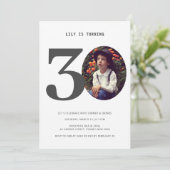 Vintagen Karierten 30. Geburtstag Foto Einladung (Stehend Vorderseite)
